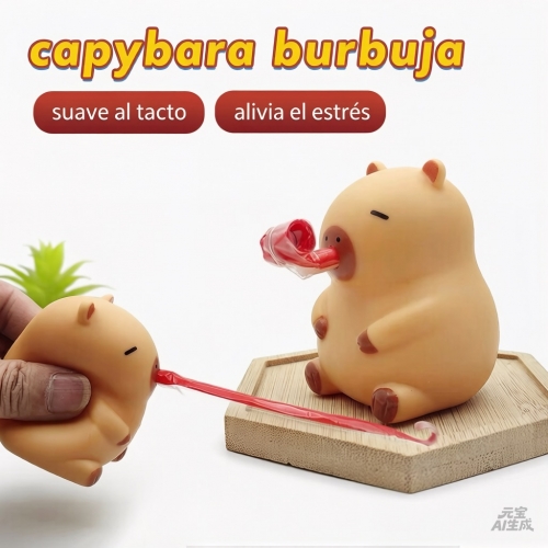 Caja x12u Squishy antiestrés capybar burbuja