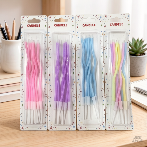 Velas Espiral Curvas Pastel De Cumpleaños X 6