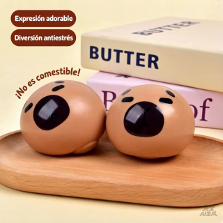 Caja x16u Squishy antiestrés capybara globo de agua