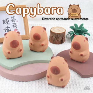 Caja x16u Squishy capybara antiestrés con harina