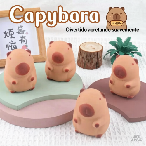 Squishy capybara antiestrés con harina