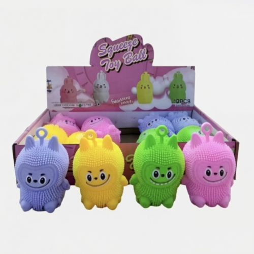 Caja x24u Squishy yoyo labubu antiestrés con luz