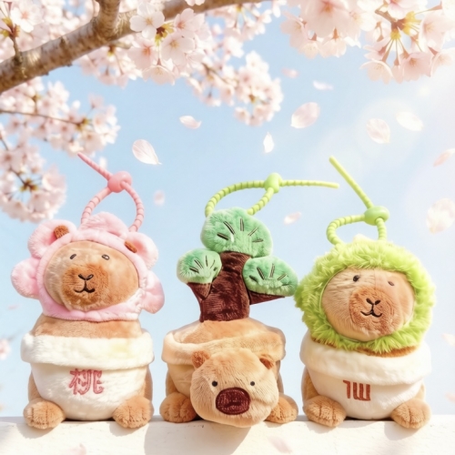 Llavero peluche capybara planta