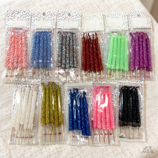 Vela De Color Con Brillo x5pcs Para Torta