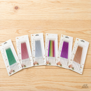 Velas Metalizadas Largas Finas Pack X6 Unid - Cumpleaños