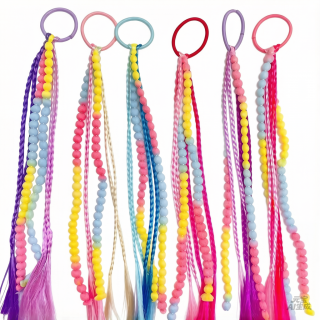 Cola pelo trenza multicolor