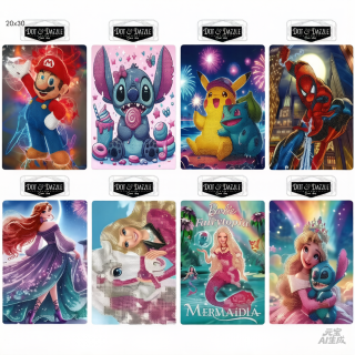 Diamante papel varios personajes 20x30cm