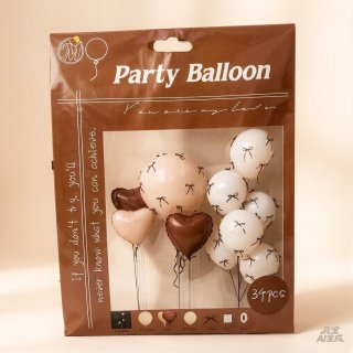 Set de globo marrón con moño 34pcs