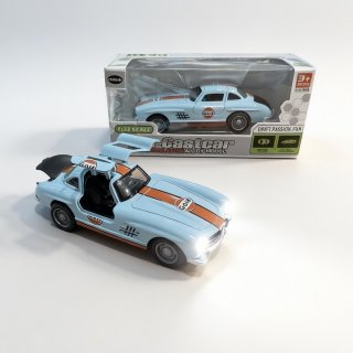 Auto Clásico Die-Cast 1:32 con Luz, Puertas Alas de Gaviota y Retroceso