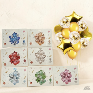 Set de globo estrella y corazón 14pcs