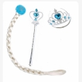 set de Bella pelo trenza corona y barita de frozen