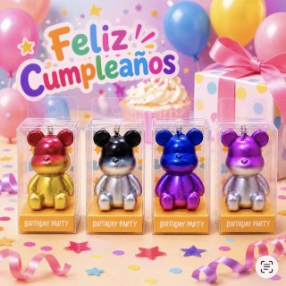 Vela de oso metálico degradado