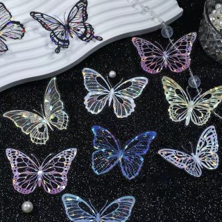 Pack 20u Stickers PET Nácar Mariposas y Conchas – Impermeables Pack 20u Stickers PET Nácar Mariposas y Conchas – Impermeables