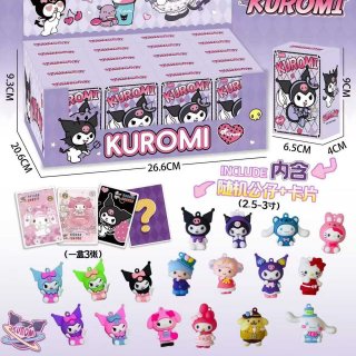 caja sorpresa de kuromi (3cartas y 1 llavero)